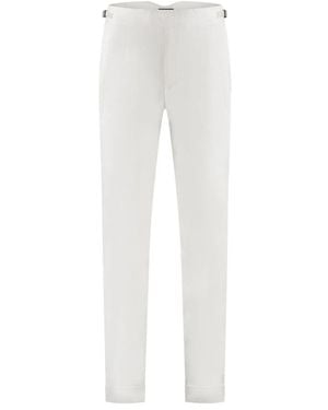 Sease Pleated Buckle-Fastening Trousers - White