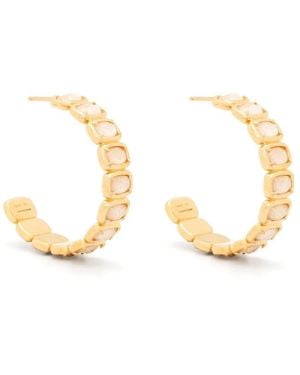 Ivi Faceted-Embellished Hoop Earrings - Metallic