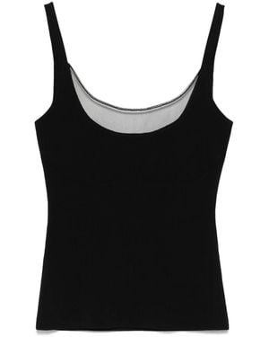 Mugler Illusion Knitted Tank Top - Black