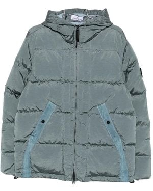 Stone Island Gefütterte Kapuzenjacke - Blau