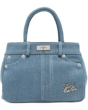 Secret Pon-pon Poche Tote Bag - Blue