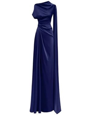 Gemy Maalouf Asymmetrical Draped Dress - Blue