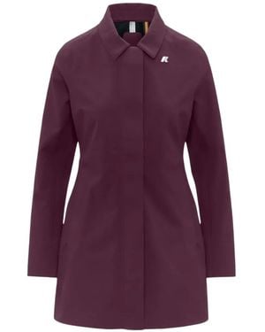 K-Way Mathy Bonded Trench Coat - Purple