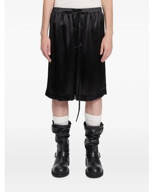 Ann Demeulemeester Raul Satin Drawstring Shorts - Black