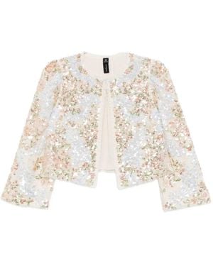 Needle & Thread Baroque-Floral Jacket - White