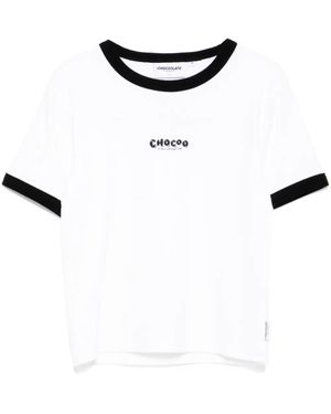 Chocoolate Logo-Embroidered T-Shirt - White