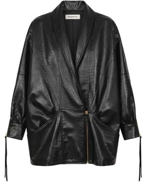 Nineminutes The Virgo Cocco Crocodile-Effect Jacket - Black