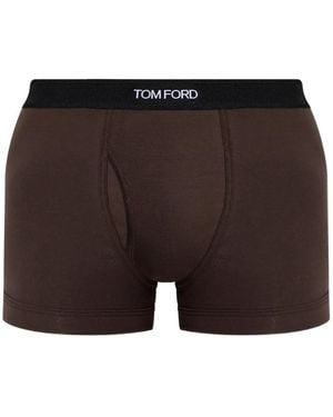 Tom Ford Logo-Waistband Boxer - Black