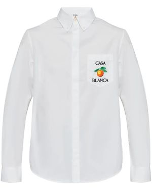 CASABLANCA Camicia Con Ricamo - Bianco