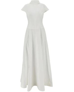 ARMARIUM Vestido Largo Con Cuello Alto - Blanco