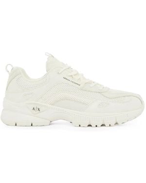 ARMANI EXCHANGE Mesh-Panel Logo-Detail Trainers - White