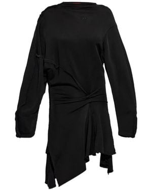 DIESEL Frayed-Edge Knotted Dress - Black