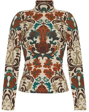 Cara Cara Piper paisley-print turtleneck top - Natur