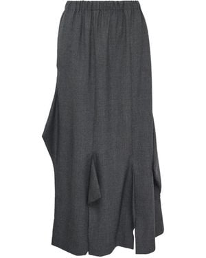 Enfold Elasticated-Waistband Midi Skirt - Grey