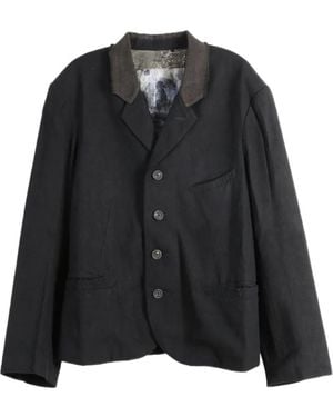 Ziggy Chen Contrasting-Collar Blazer - Black