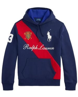 Polo Ralph Lauren Logo-Embroidered Sash-Detail Hoodie - Blue