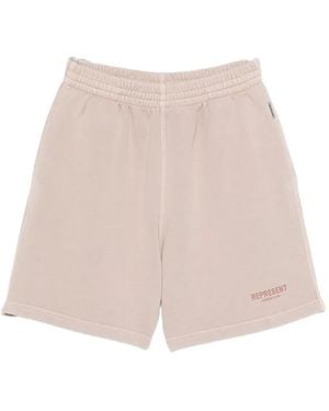 Represent Logo-print shorts - Natur