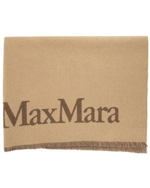 Max Mara Tenue Reversible Jacquard-Logo Scarf - Natural