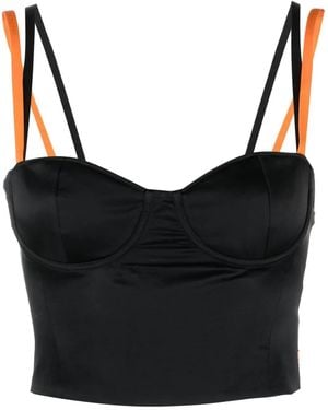 Heron Preston Handle With Care Corset-Style Top - Black