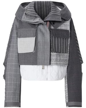Thom Browne Funmix Cropped-Parka - Grau