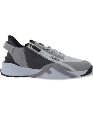 Fendi Leather Trainers - Grey
