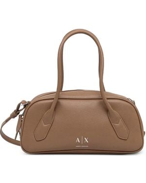 ARMANI EXCHANGE Logo-Print Top-Handle Cross Body Bag - Brown