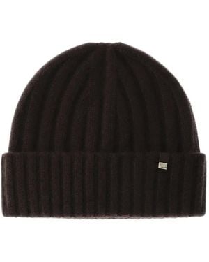 Herno Bonnet En Cachemire À Design Côtelé - Black