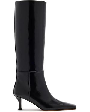 Proenza Schouler Trap Leather Knee-High Boots - Black