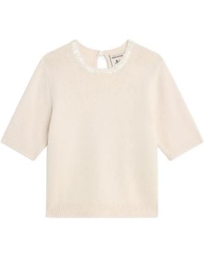 Semicouture Kate Sequin-Embellished Sweater - Natural