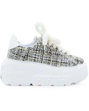 Casadei Nexus Tweed Platform Sneakers - White