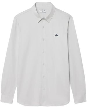Lacoste Chemise Slim En Coton Mélangé - White