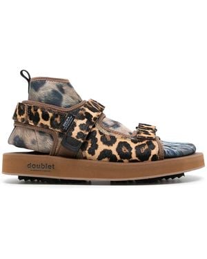 Doublet Animal-Foot Layered Sandals - Brown