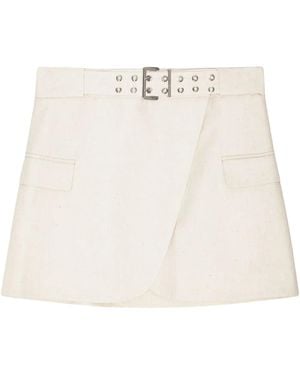Ganni Belted Mini Skirt - White