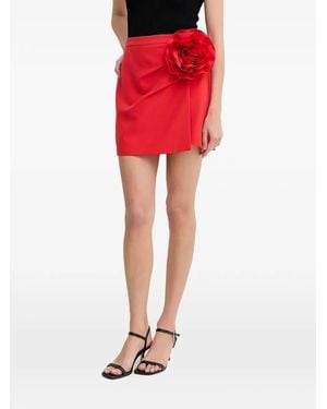 GAUDI Flower Appliqué Skirt - Red