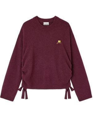 Ganni Drawstring Sweater - Purple