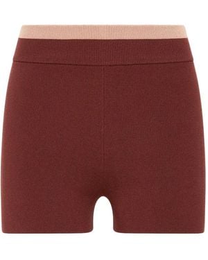 The Upside Montage Side-Stripe Shorts - Red
