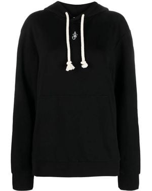 JW Anderson Sudadera con capucha y logo bordado - Negro