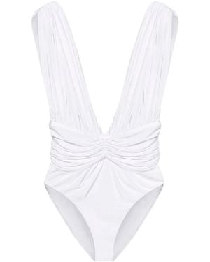 Giambattista Valli Costume Intero Con Ruches - Bianco