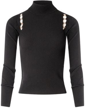 Fracomina Cut-Out Ribbed Jumper - Black