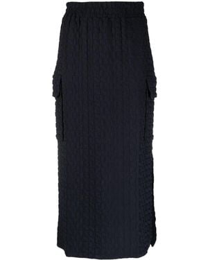 Sunnei Midirock Mit Logo-Prägung - Blau