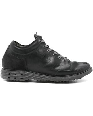 Layer Zero Leather Panelled Trainers - Black