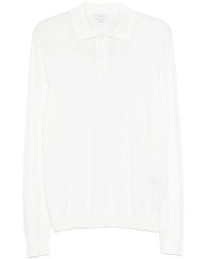 Malo Polo À Manches Longues - White