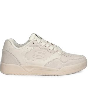 Skechers Logo-Embossed Panelled Trainers - White