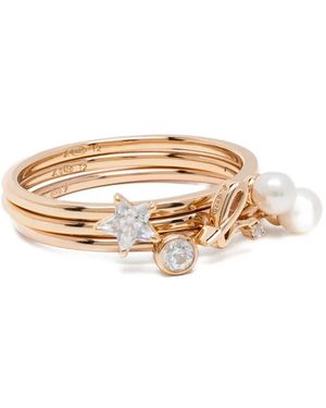 agnès b. Pearl Charm Ring Set - Metallic