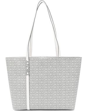 DKNY Logo-Plaque Tote Bag - Gray