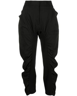 Stella McCartney Pleated Cropped Trousers - Black