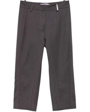 The Attico Seam-Detail Cropped Pants - Gray