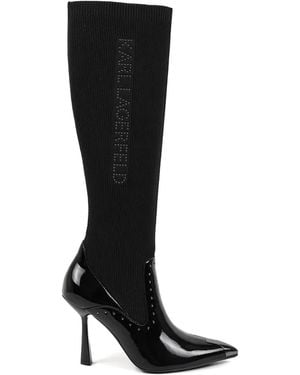 KARL LAGERFELD 100Mm Pandara Studded Boots - Black