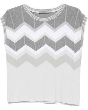 D.exterior Chevron-Knit Vest - Grey