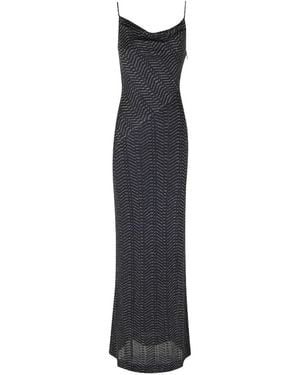Missoni Robe Longue En Viscose Lamée À Capuche - White